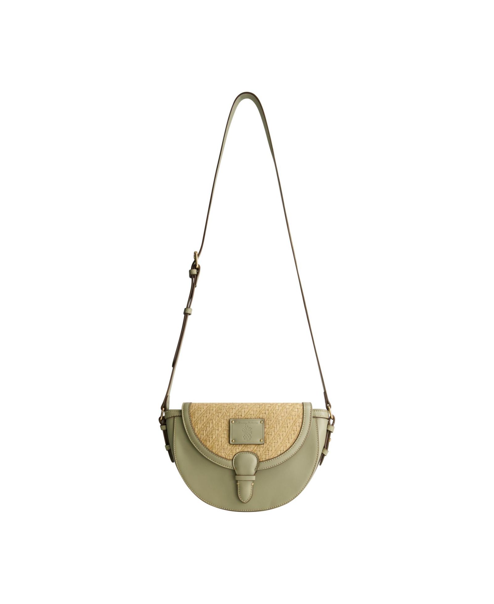 Tommy Bahama Raffia/PU Crossbody Flap Bag