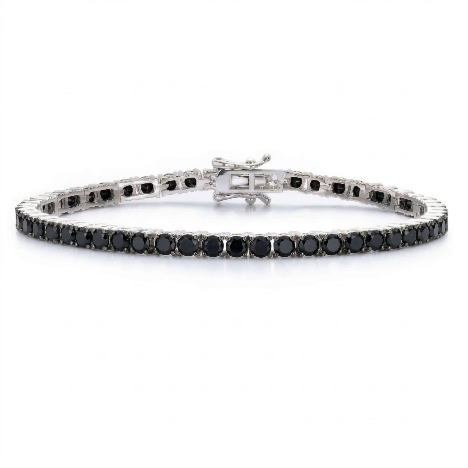 Genevive Minimalist Sterling Silver Prong CZ 3MM Slim Tennis Bracelet