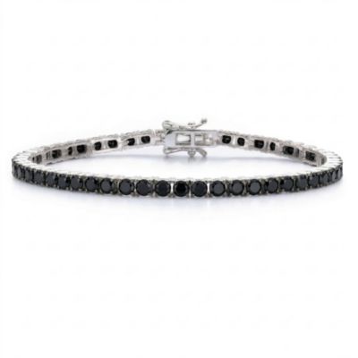 Genevive Minimalist Sterling Silver Prong CZ 3MM Slim Tennis Bracelet