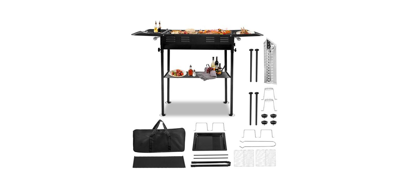Slickblue Foldable Kabob Barbecue Grill for Travel and Garden Parties
