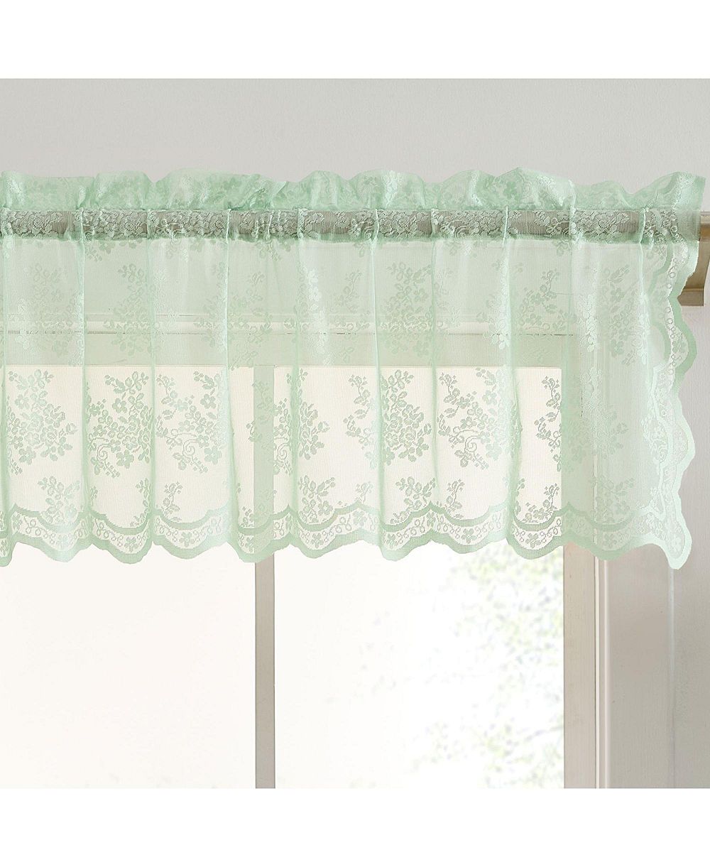 Короткая занавеска HLC.ME Jolene Floral Lace Semi Sheer Voile для маленьких окон, кухни и ванной