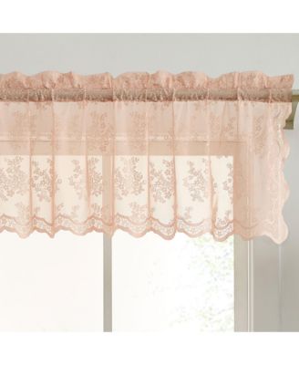 Короткая занавеска HLC.me Jolene Floral Lace Semi Sheer Voile Blush Pink