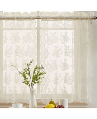 Короткие шторы HLC.ME Jolene из кружевного вуаля, набор из 2 шт, 28 x 36 дюймов, цвет слоновая кость