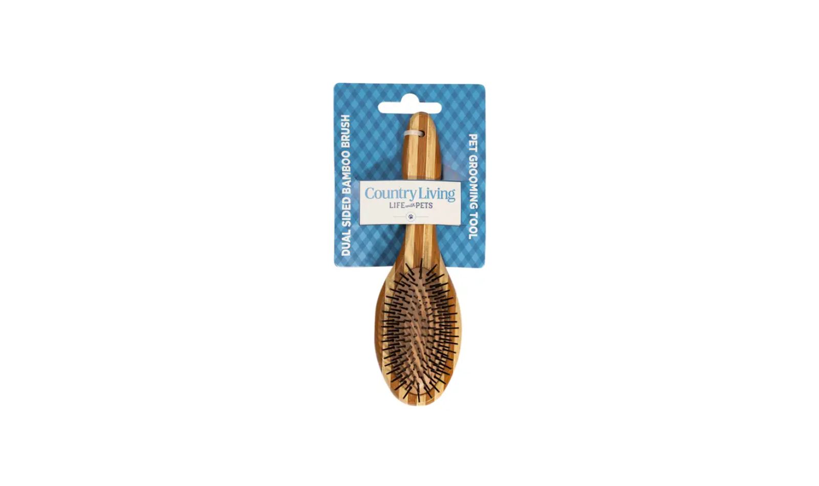 Country Living Dual-Sided Natural Bamboo Wood Dog Brush - Ergonomic, Durable & Versatile