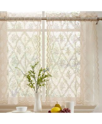 Короткие занавески HLC.ME Isabella Floral Lace Semi Sheer Voile