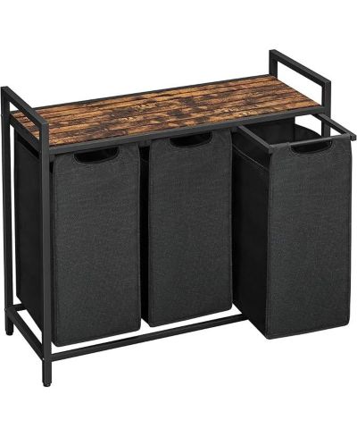 Сортировщик белья SONGMICS HOME 3-Bag, коричневый и черный