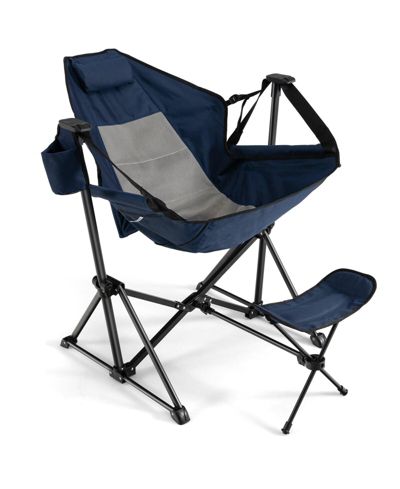 Hammock Camping Chair with Retractable Footrest and Carrying Bag