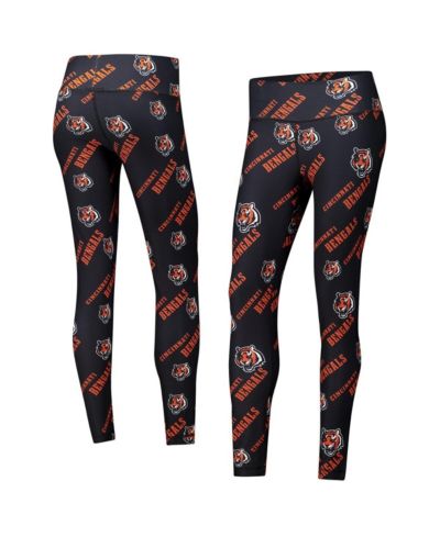 Женские трикотажные леггинсы для сна Concepts Sport Black Cincinnati Bengals Breakthrough Allover Print