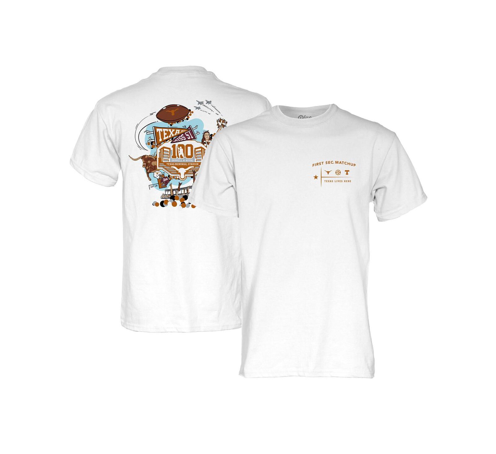 Blue 84 Men's and Women's White Texas Longhorns First SEC Game Matchup T-Shirt