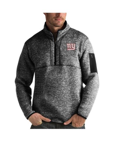 Ветровка Antigua Men's Heather Black New York Giants Fortune Quarter-Zip