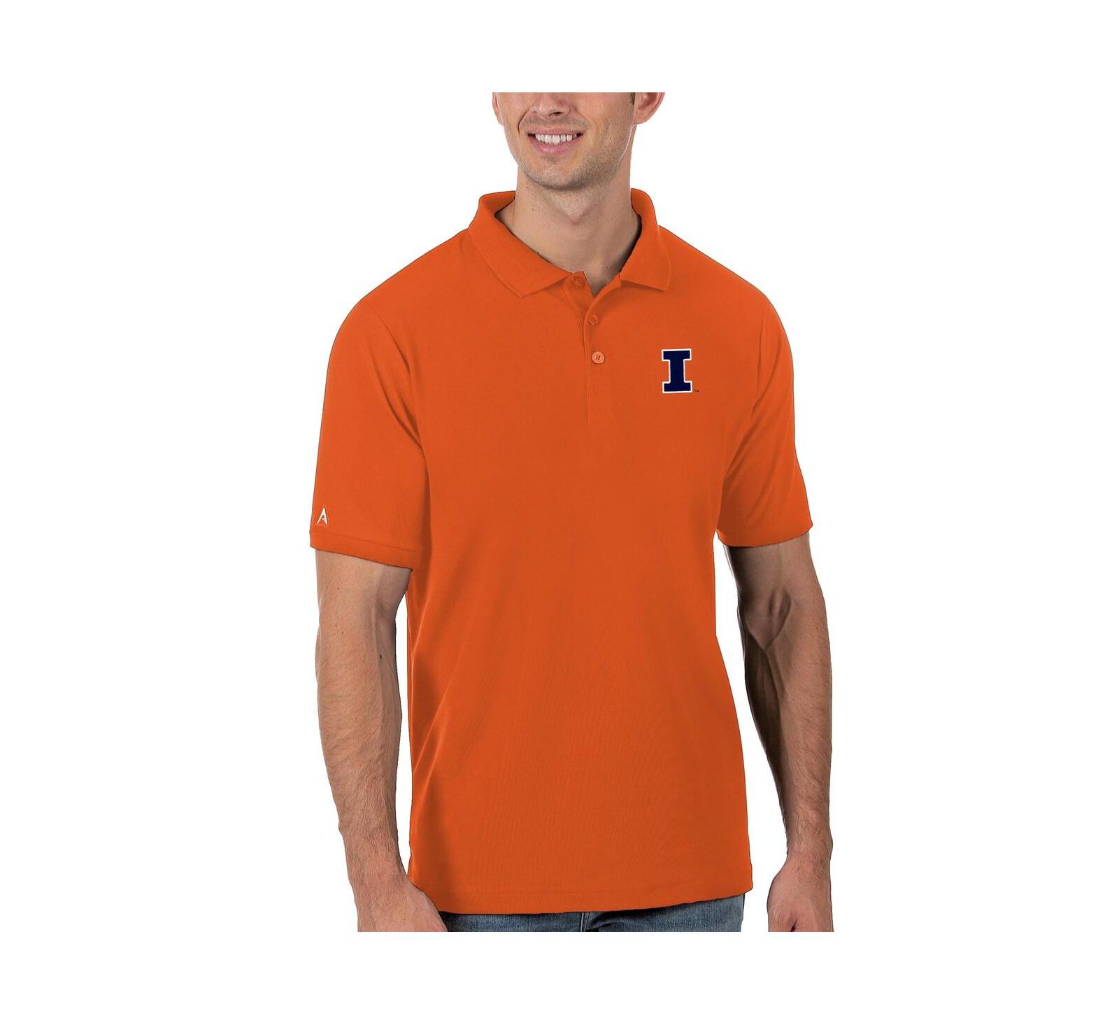 Мужское поло Antigua Orange Illinois Fighting Illini Legacy Pique