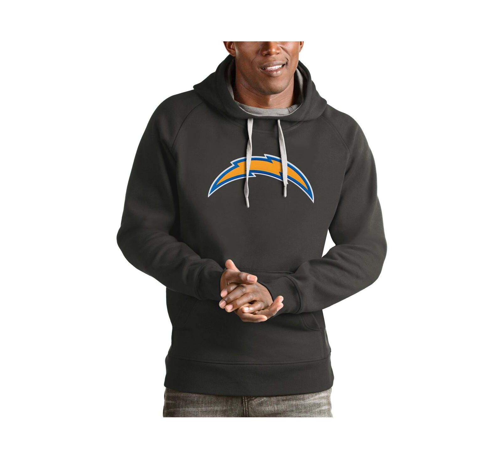 Мужское худи Antigua Los Angeles Chargers Victory Pullover, Charcoal