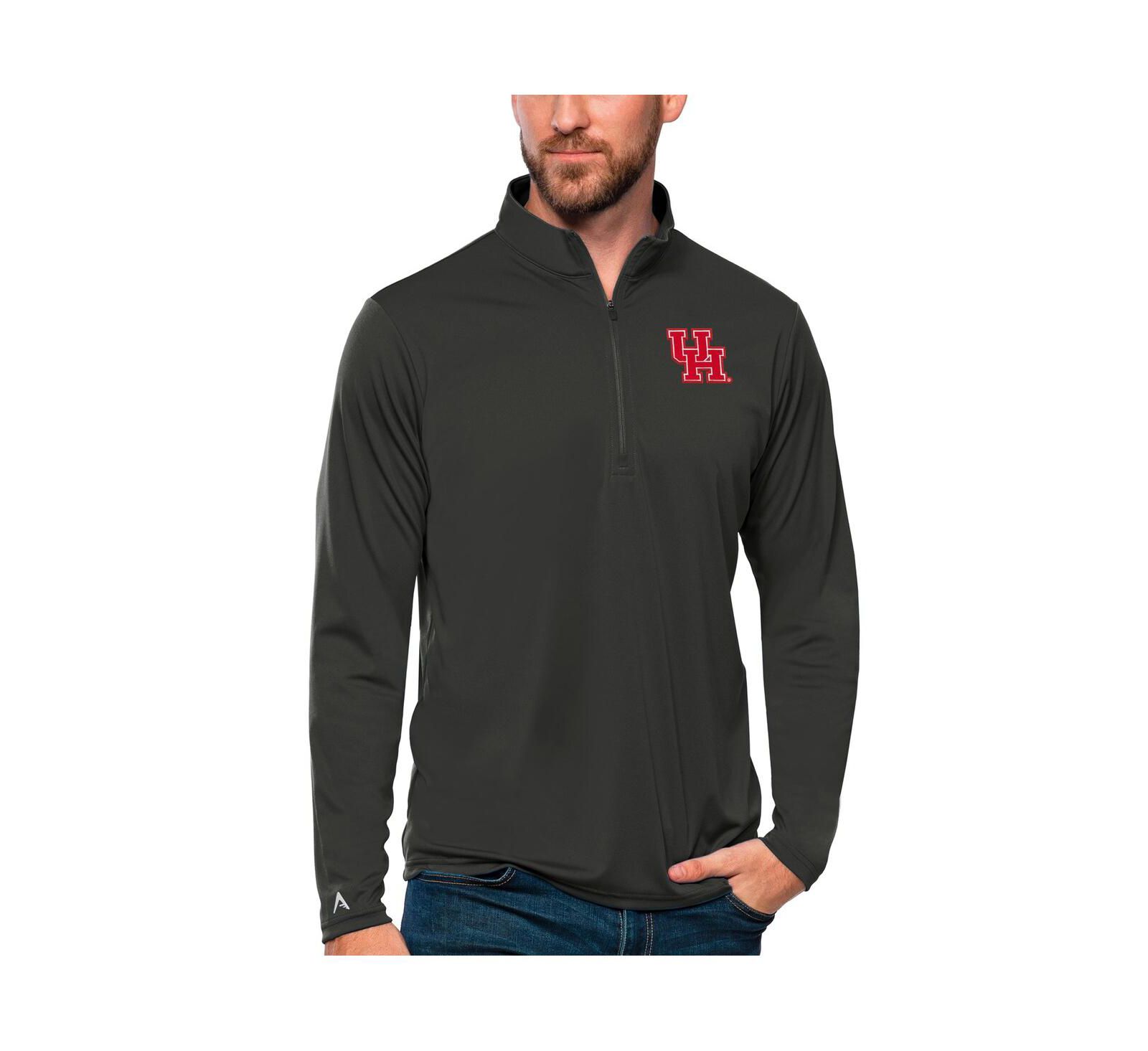 Мужская рубашка Antigua Houston Cougars Tribute Quarter-Zip Top Charcoal