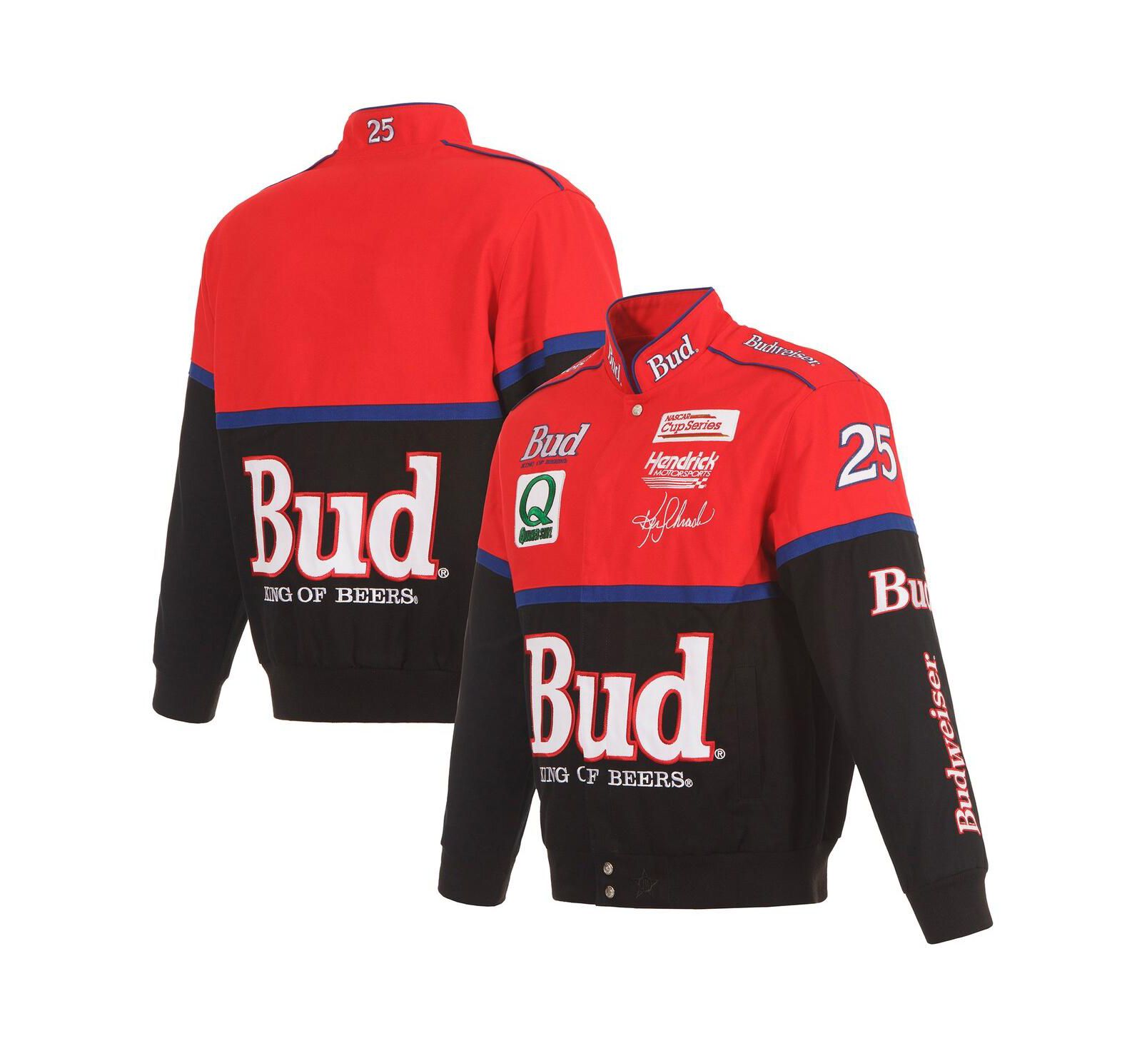 Куртка JH Design Men's Black/Red Ken Schrader Bud King of Beers Twill Driver Uniform Full-Snap