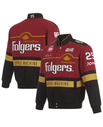 Мужская куртка JH Design Tim Richmond Folgers Twill Uniform Full-Snap, бордовая/черная