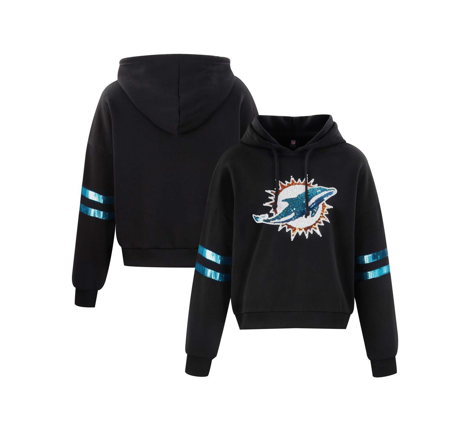 Cuce Женское укороченное худи Miami Dolphins с пайетками