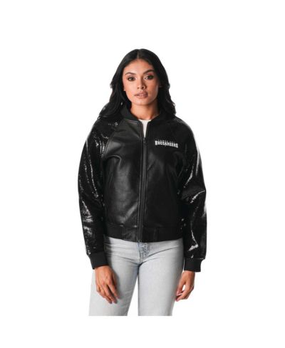 Женская куртка The Wild Collective Black Tampa Bay Buccaneers Sequin Full-Zip