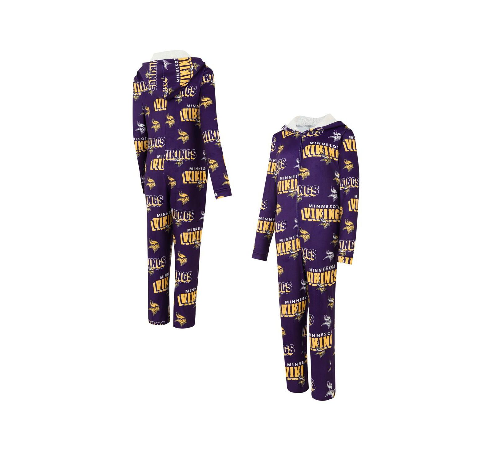Concepts Sport Women's Purple Minnesota Vikings Roadway Allover Print Microfleece Full-Zip Union Suit