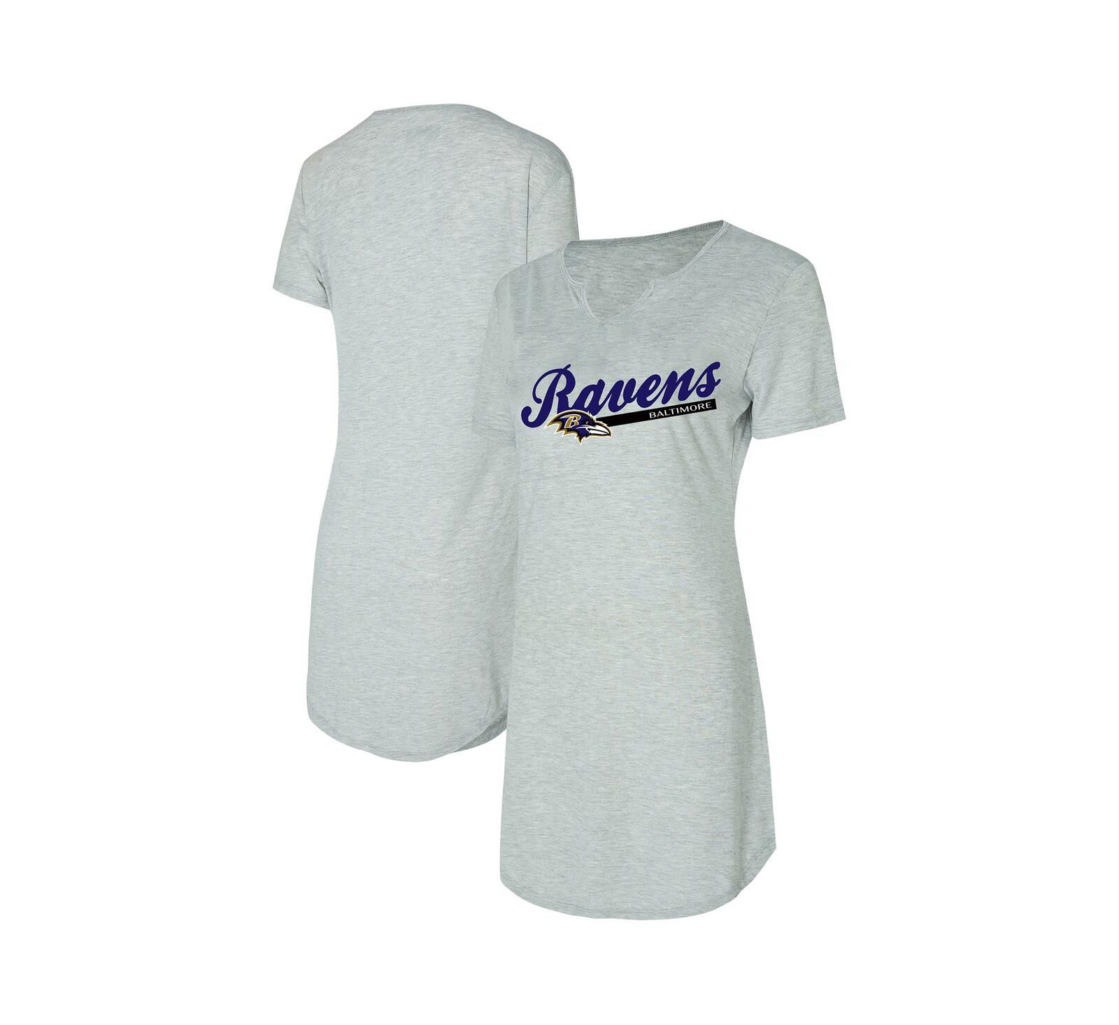 Concepts Sport Women's Gray Baltimore Ravens Petition Knit Nightshirt