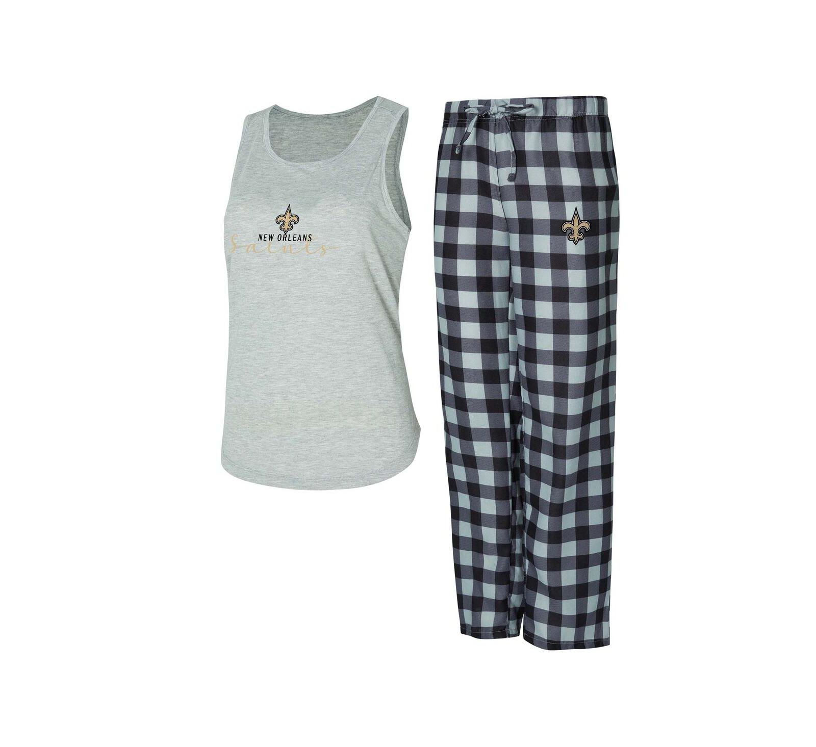 Комплект для сна Concepts Sport Women's Gray/Black New Orleans Saints Petition майка и брюки