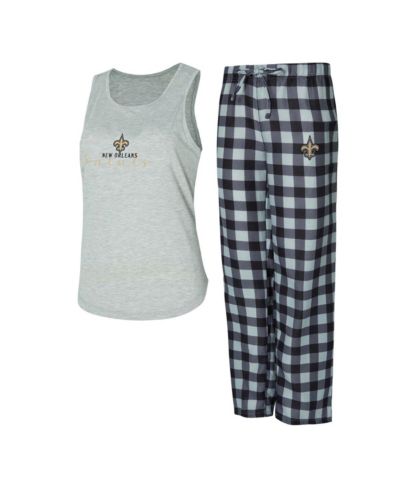 Комплект для сна Concepts Sport Women's Gray/Black New Orleans Saints Petition майка и брюки