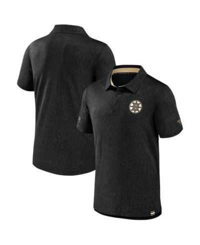Мужское поло Fanatics Black Boston Bruins Authentic Pro Jacquard