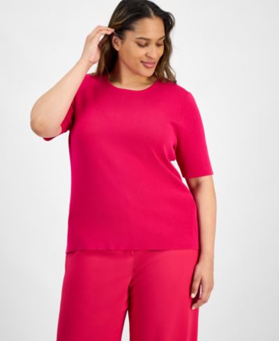 Tahari ASL Plus Size Knit T-Shirt