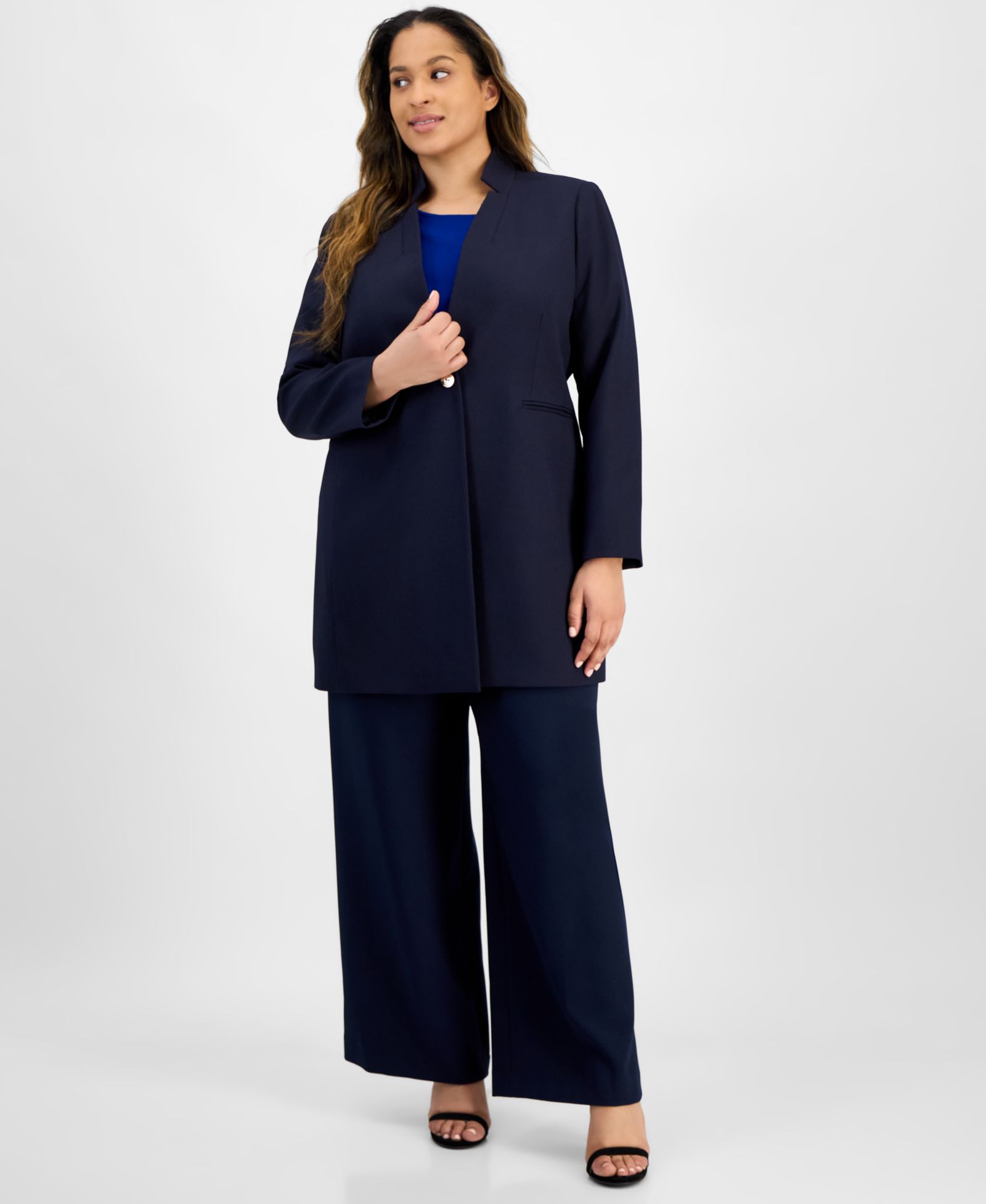 Tahari ASL Plus Size Twill Topper Jacket
