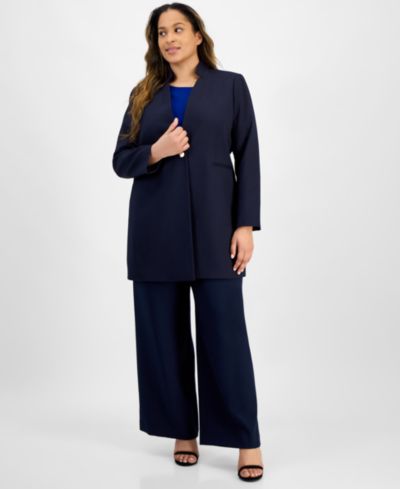 Tahari ASL Plus Size Twill Topper Jacket