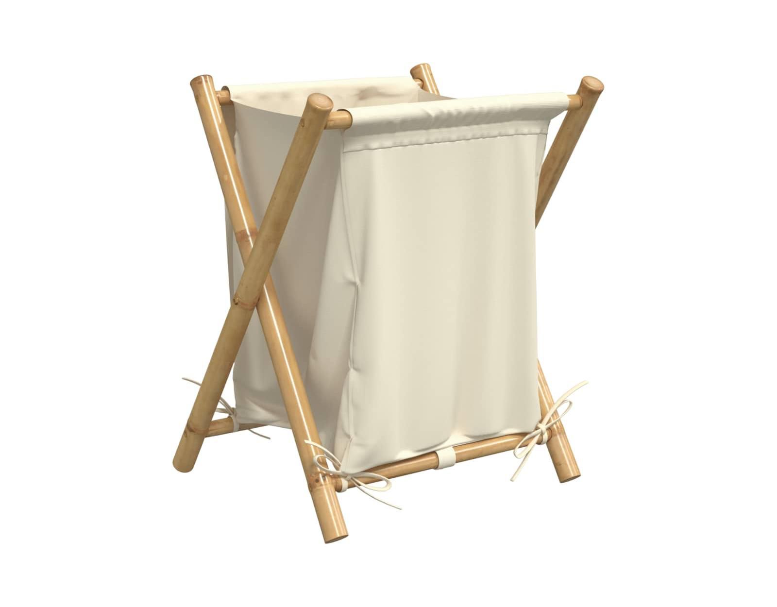 Laundry Basket Cream White 17.7"x21.7"x25" Bamboo