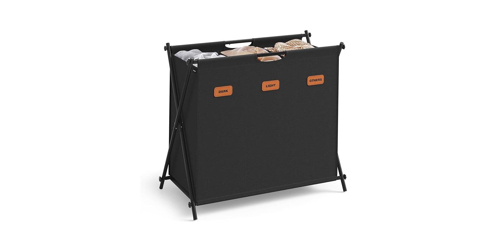 Сортировщик белья SONGMICS HOME 3-Section Collapsible X-Frame Ink Black