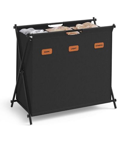 Сортировщик белья SONGMICS HOME 3-Section Collapsible X-Frame Ink Black