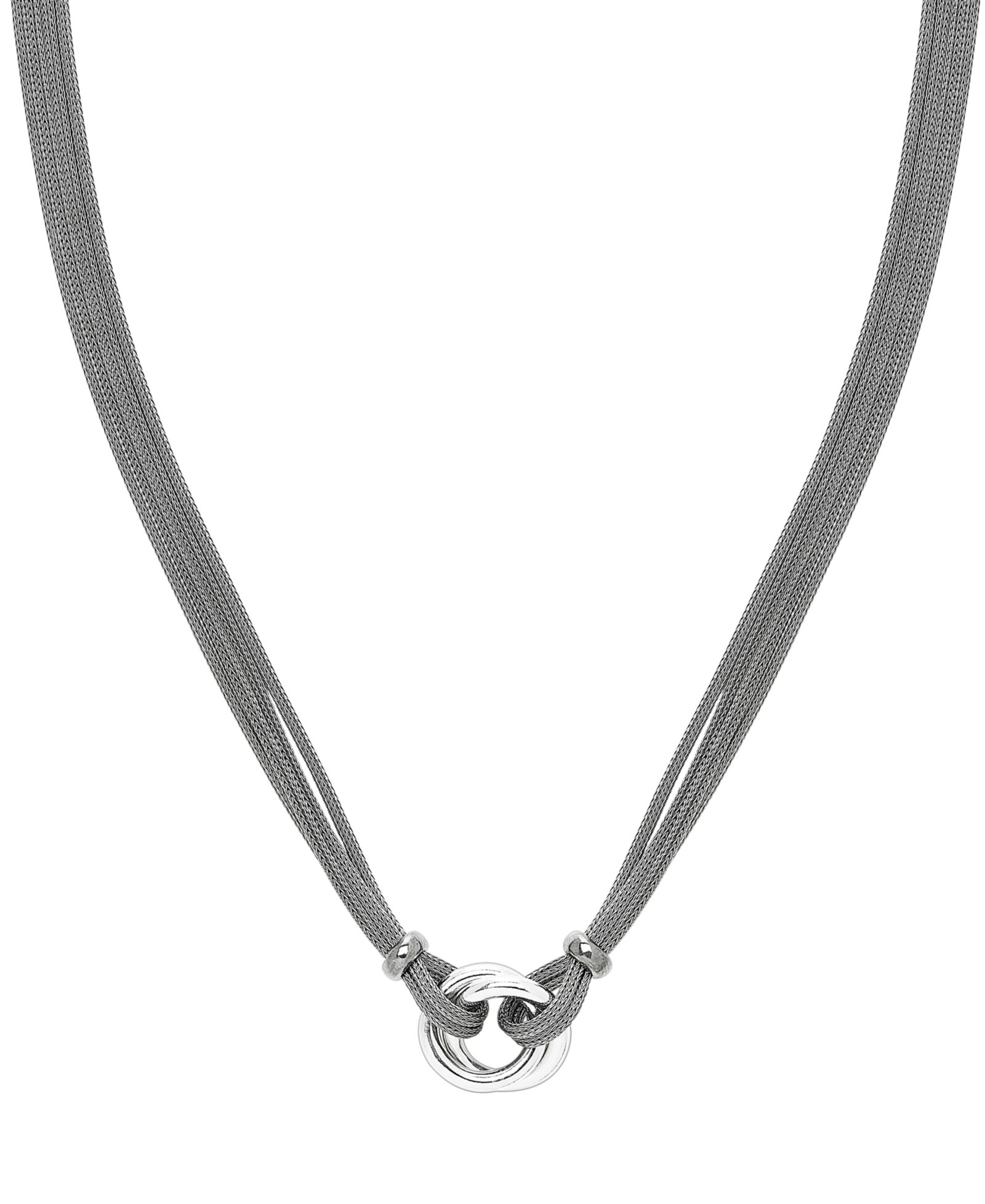 Подвеска Love Knot Double Mesh Chain из стерлингового серебра, 18"