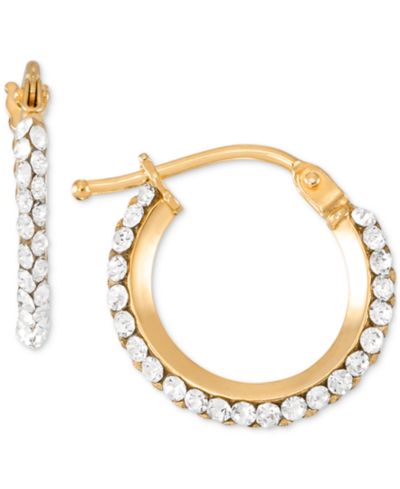 Серьги-кольца Crystal в 10k Yellow Gold