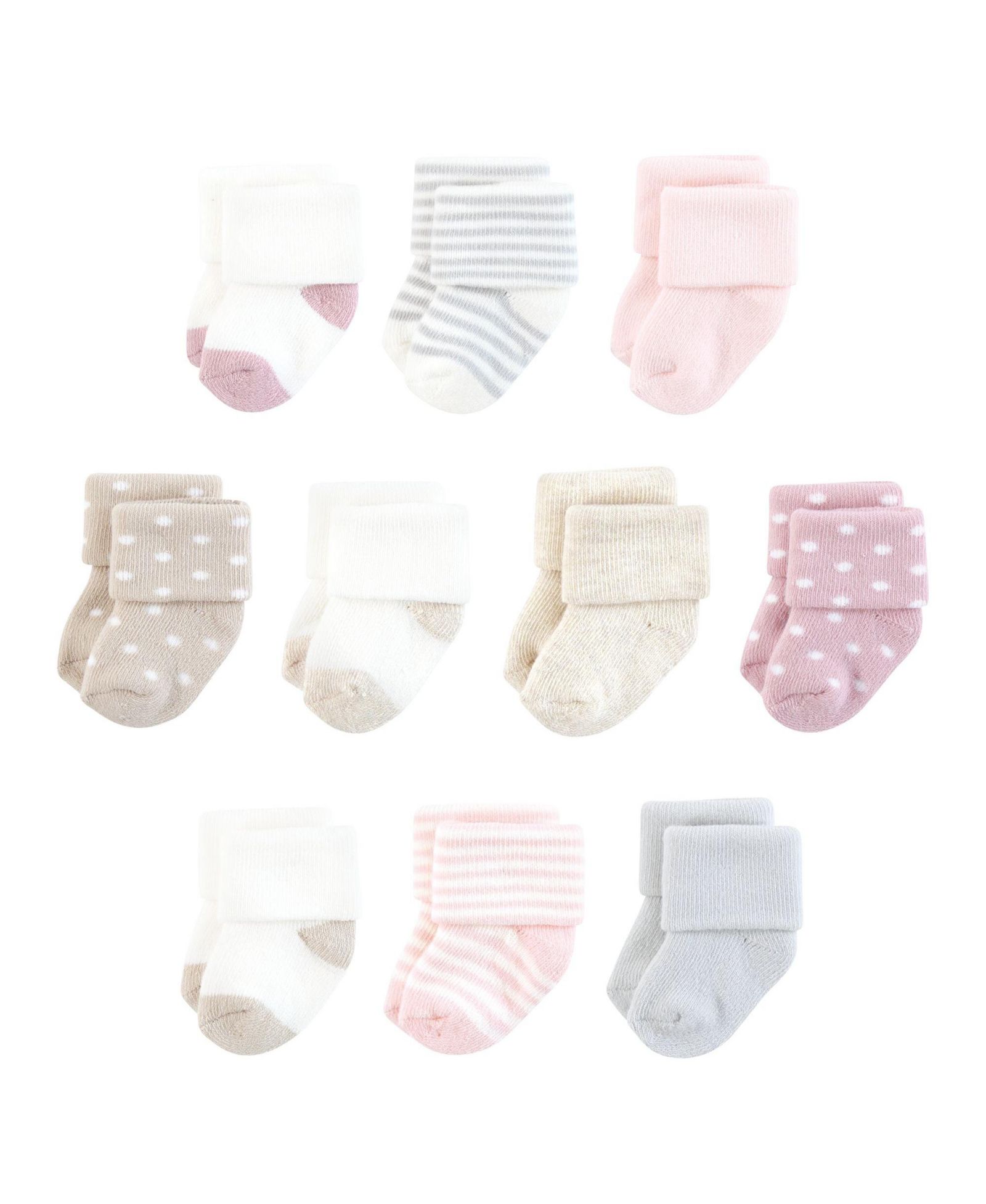 Детские носки Touched by Nature Baby Girls 10Pk Natural Terry