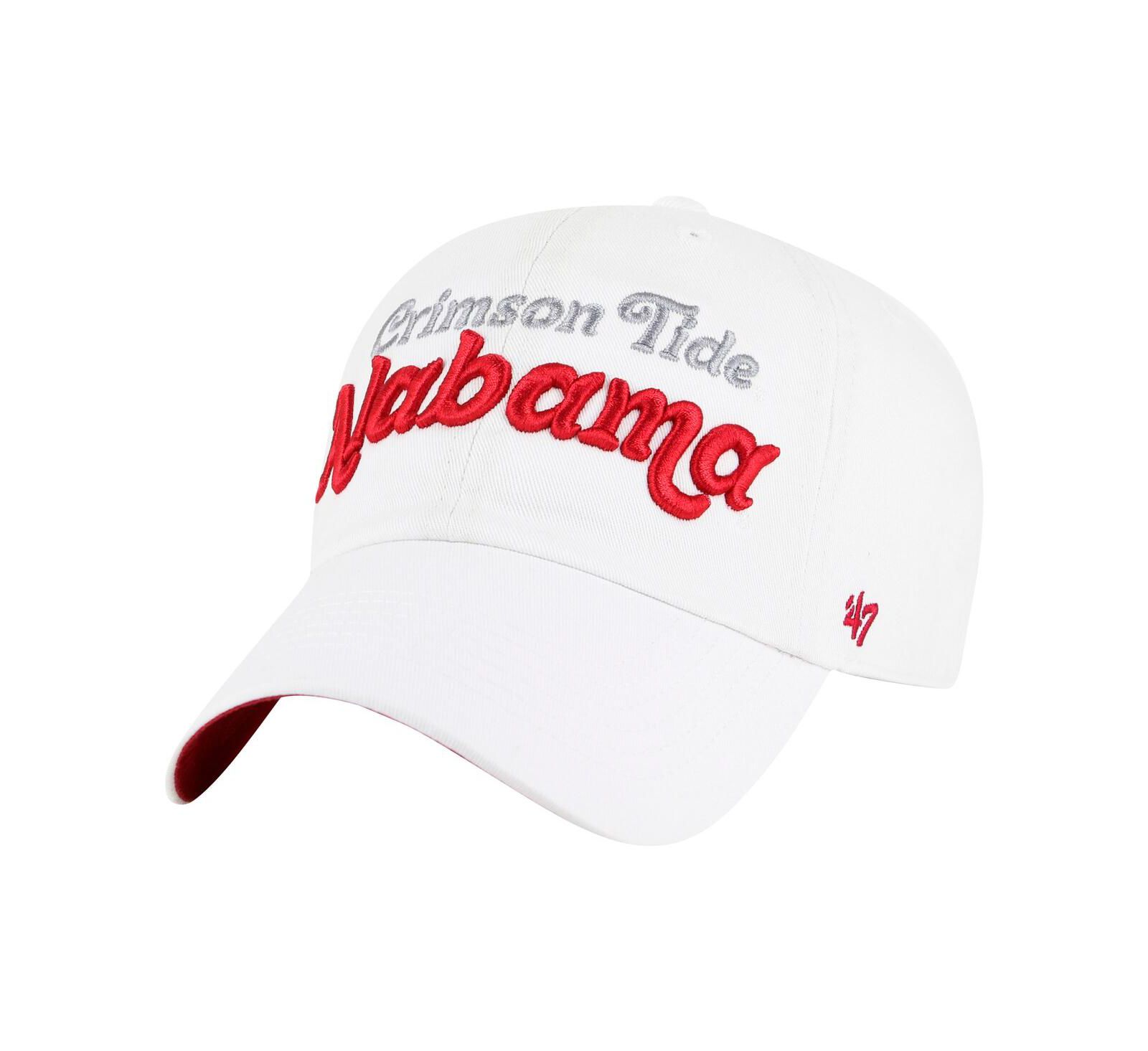 Женская кепка '47 Brand Alabama Crimson Tide Pensacola Clean Up White Adjustable