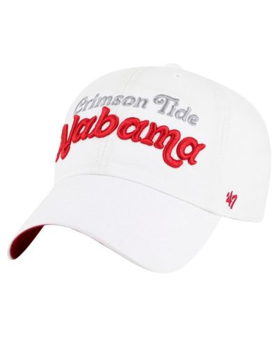Женская кепка '47 Brand Alabama Crimson Tide Pensacola Clean Up White Adjustable