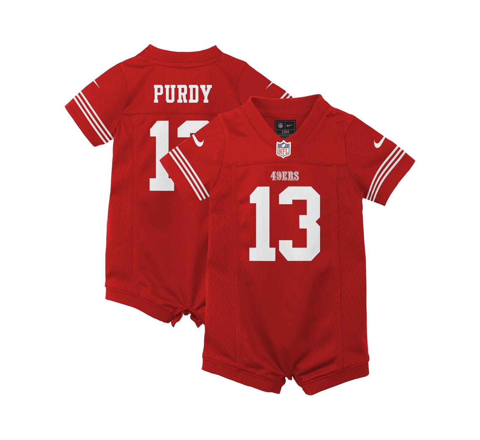 Nike Ромпер-джерси для мальчиков и девочек Scarlet Brock Purdy San Francisco 49ers