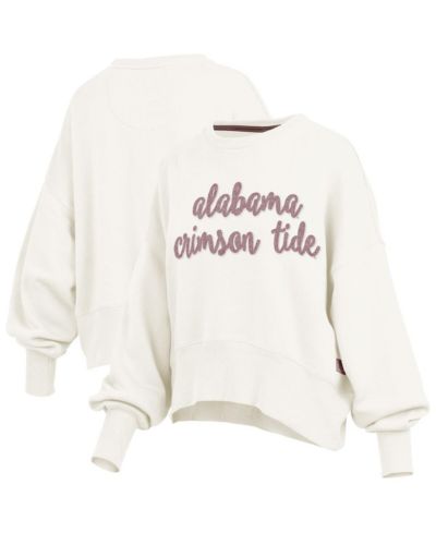 Pressbox Women's Cream Alabama Crimson Tide Chelsea Oversized Pullover Sweatshirt
