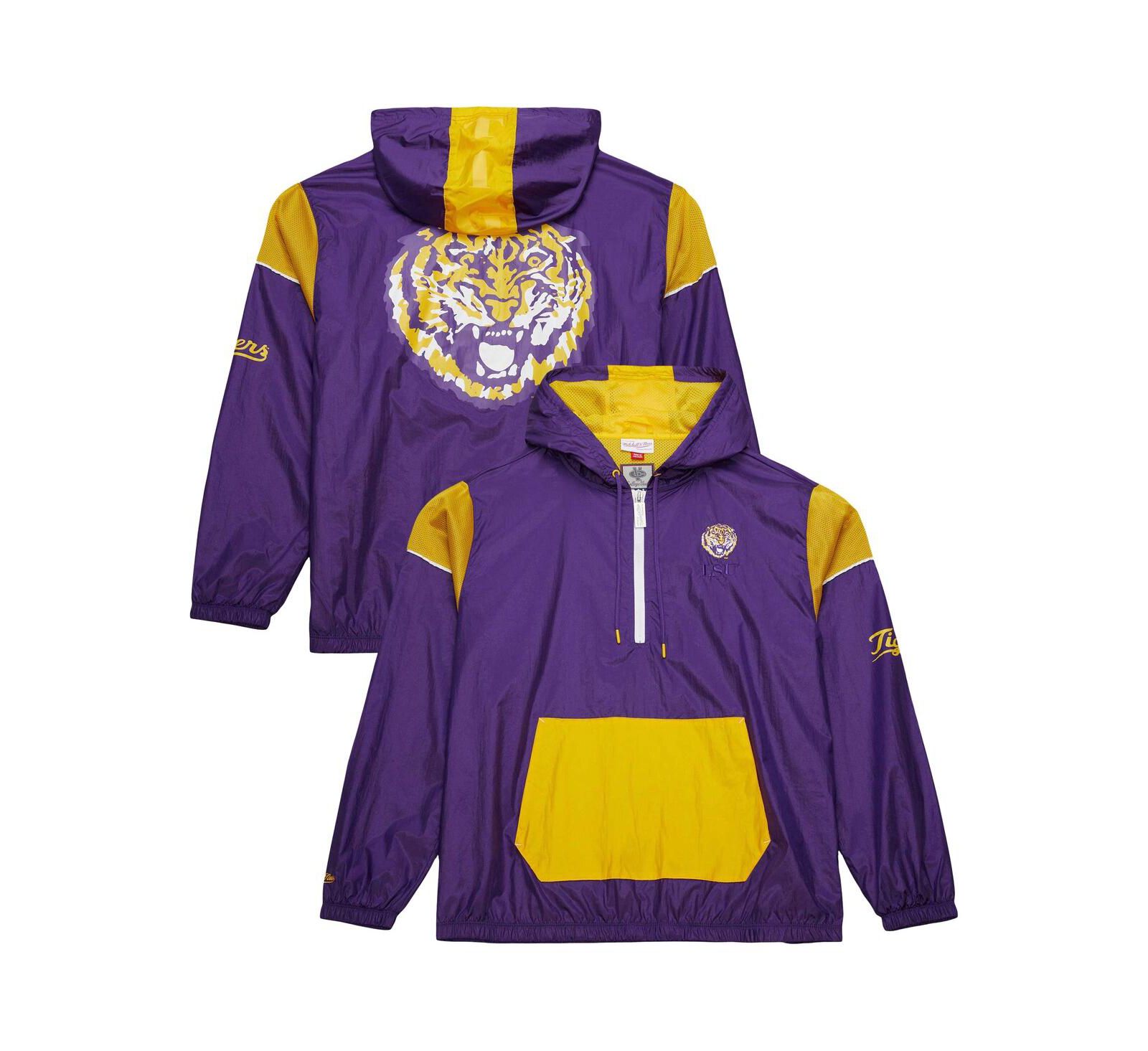Мужское худи Mitchell & Ness Anorak с винтажным логотипом LSU Tigers, фиолетовое