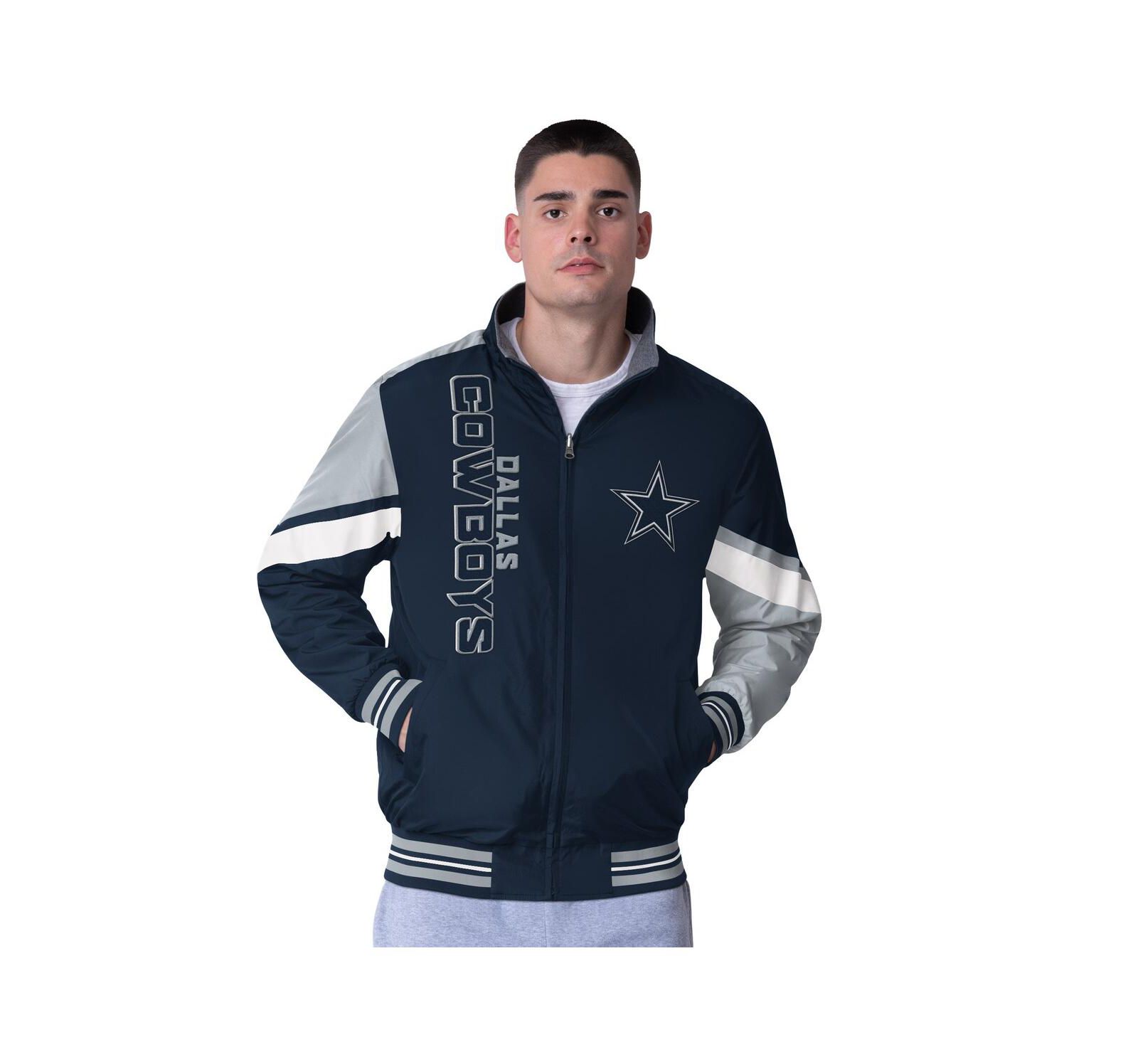 G-III Sports by Carl Banks Men's Navy Dallas Cowboys Strong Arm Reversible Full-Zip Jacket