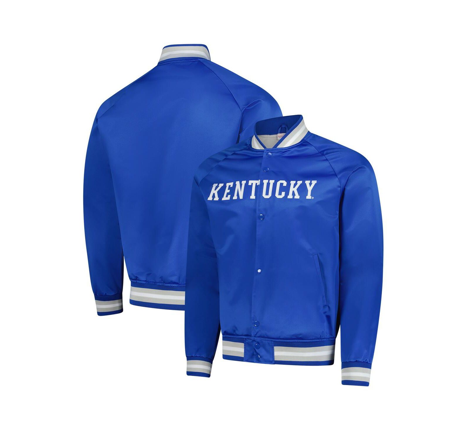Mitchell & Ness Мужская атласная куртка-раглан Royal Kentucky Wildcats Lightweight Full-Snap