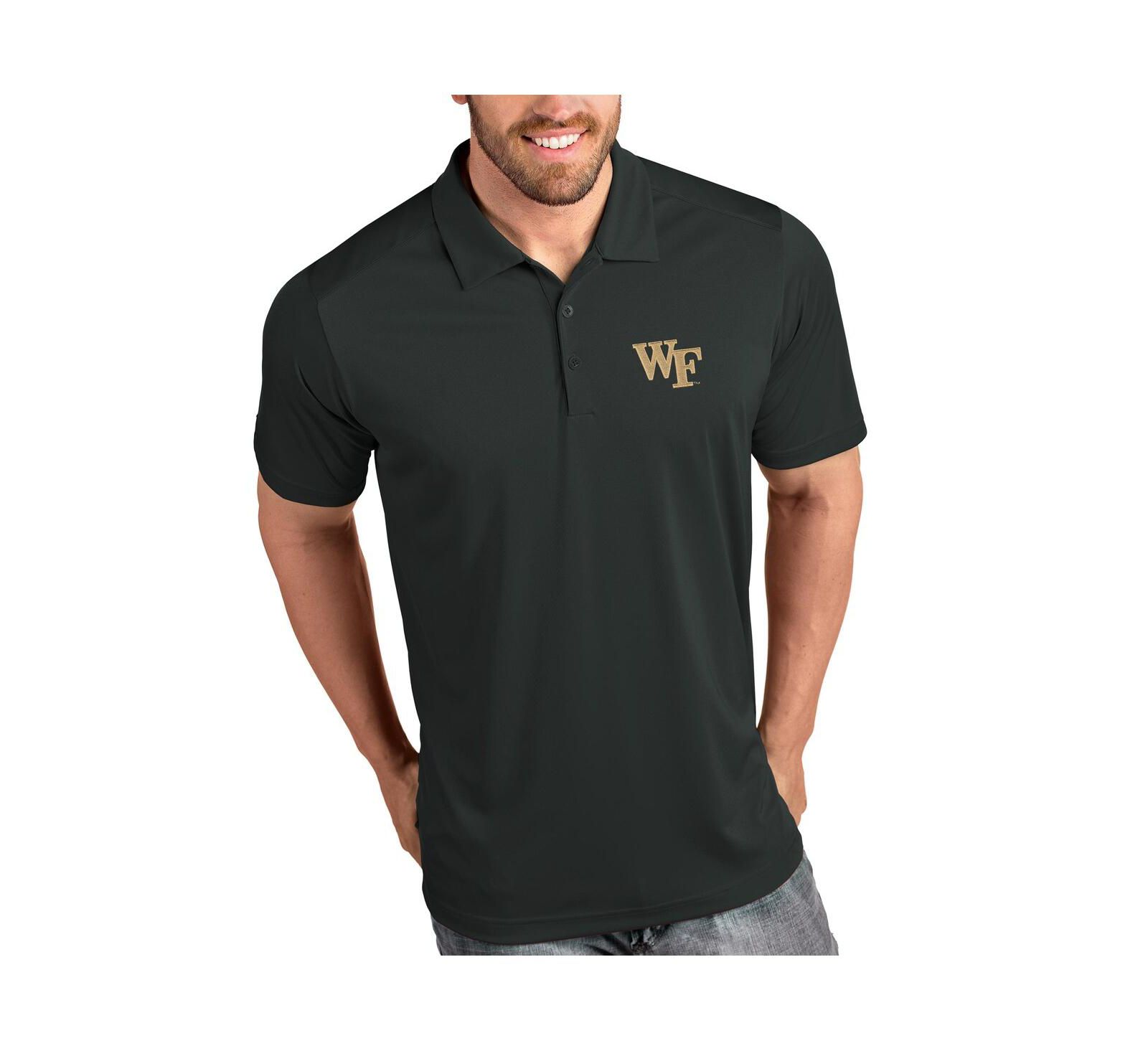 Antigua Men's Charcoal Wake Forest Demon Deacons Tribute Polo