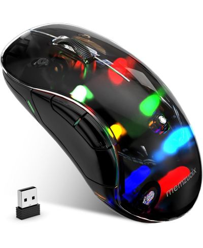 Беспроводная LED мышь memzuoix 2.4G, эргономичная перезаряжаемая с отсоединяемой крышкой, 1200 DPI, с USB приемником для ноутбука, ПК, настольного компьютера и MacBook, 5 кнопок