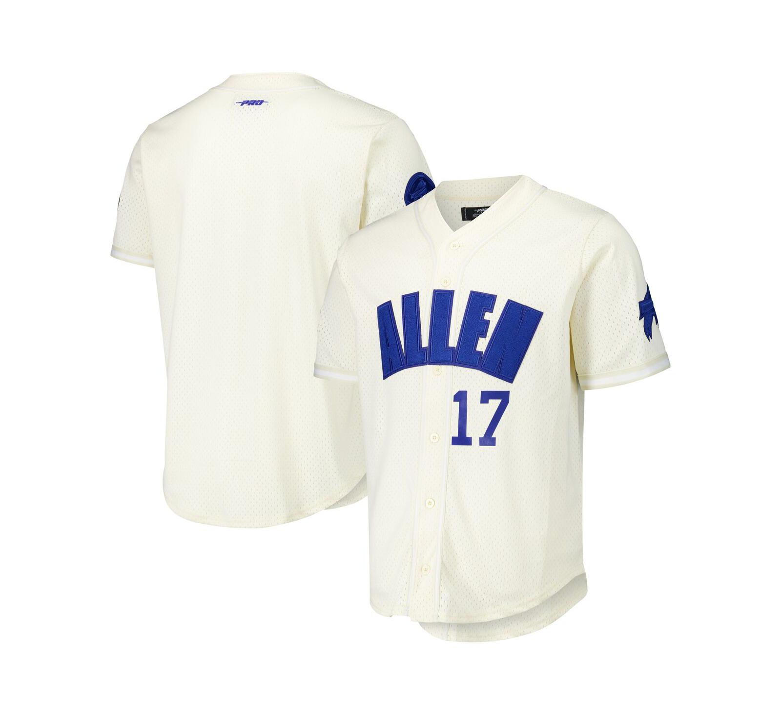 Pro Standard Men's Cream Josh Allen Buffalo Bills Name & Number Triple Tonal Button-Up Baseball Jersey