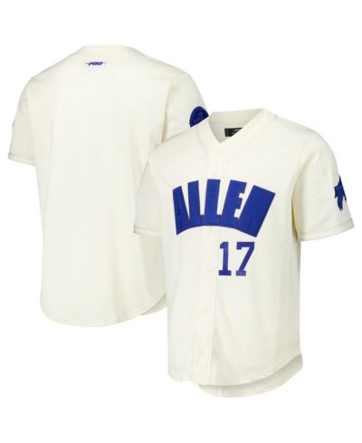 Pro Standard Men's Cream Josh Allen Buffalo Bills Name & Number Triple Tonal Button-Up Baseball Jersey