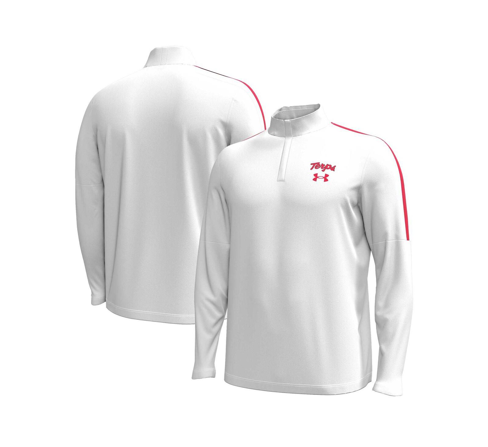 Under Armour Men's White Maryland Terrapins Playoff Performance Quarter-Zip Jacket