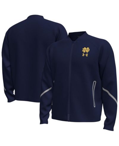Under Armour Мужская темно-синяя бомбер-куртка Unstoppable Full-Zip Notre Dame Fighting Irish