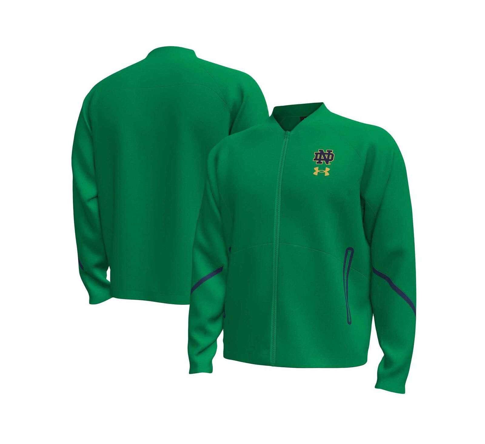Under Armour Men's Green Notre Dame Fighting Irish Unstoppable Full-Zip Bomber Jacket