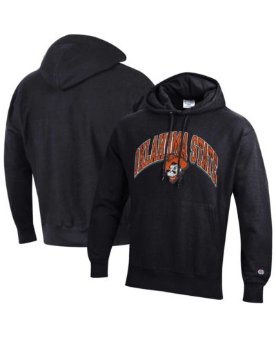 Муiglioскойordable худи Champion Black Oklahoma State Cowboys Vault Late Night Reverse Weave Pullover